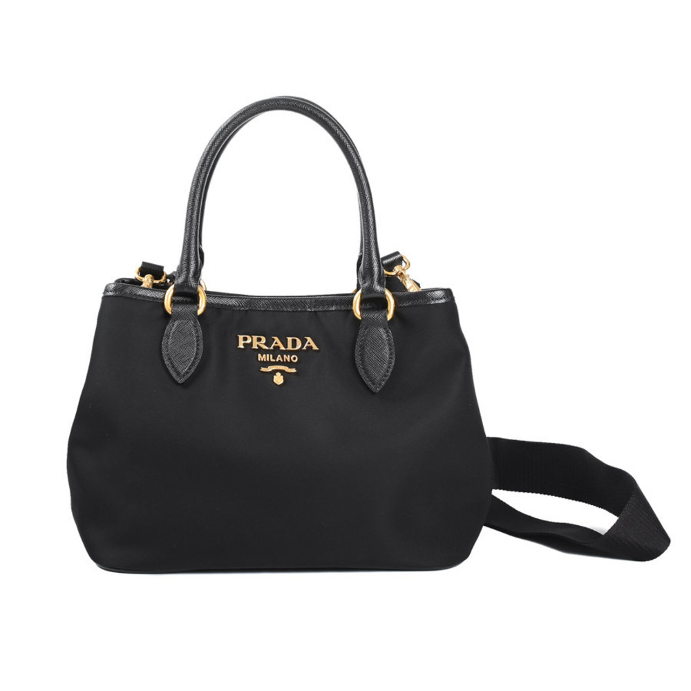 Prada handbag Tessuto construction sleek Saffiano leather